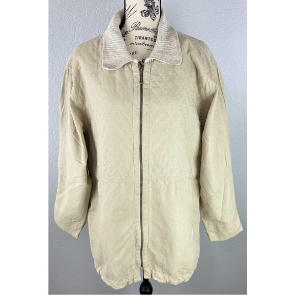 Blue Willi's Women’s Beige Quilted Chore Barn Jacket Fisherman Minimalist, Large - Picture 1 of 10